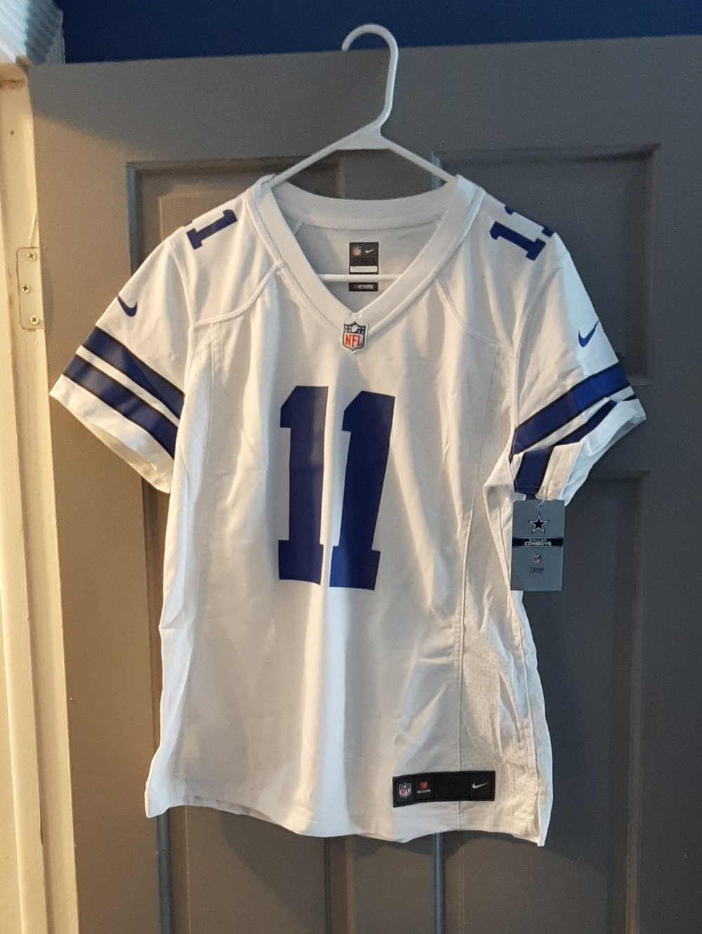 Dallas Cowbowys Nike White and Royal Blue Women's #11 Parsons Football Jersey